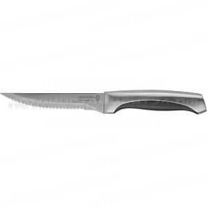 Нож LEGIONER "FERRATA" для стейка, рукоятка с металлическими вставками, лезвие из нержавеющей стали, 110мм