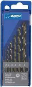 Набор сверл по металлу из быстрорежущей стали HSS+CO 2-8мм 6 предметов Krino 1155204