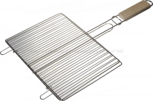 Решетка-гриль GRINDA "BARBECUE", плоская, нержавеющая сталь, 300х225мм