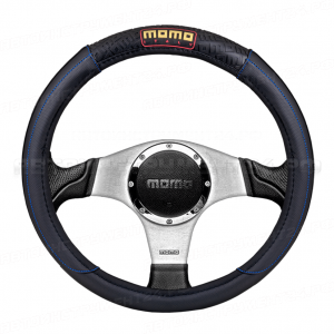 Оплётка руля "MOMO", серия "TUNING", перфорированная PU кожа, чёрн./синий,, 1/25
