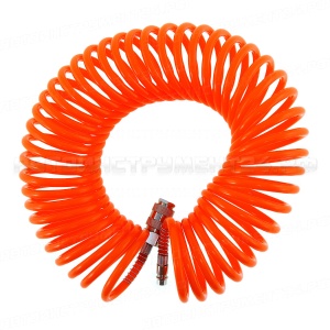 Шланг гибкий спиральный с быстросъёмом 10 метров D=5х8 мм