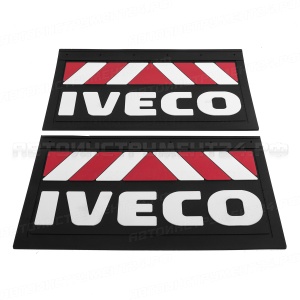 Брызговик задний 36x58 см IVECO (объемный текст, красно-белая полоса)