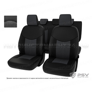 Чехлы Nissan Sentra VII 2012-> черная экокожа + т.серая алькантара "Оригинал"