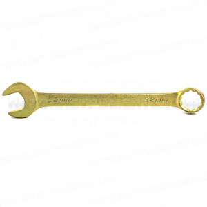 Ключ комбинированный, 32 мм, желтый цинк. СИБРТЕХ