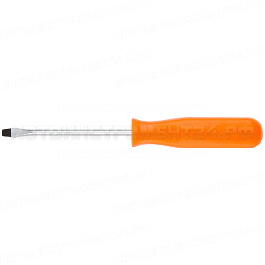 Отвертка "Эконом", CrV сталь, пластиковая оранжевая ручка 4х75 мм SL