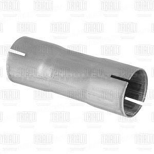 Соединитель труб глушителя под хомут d=50/d=50 L=150 (нержавеющая алюминизированная сталь)