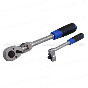 Трещотка реверсивная ,шарнирная 1/4"L-200мм с резиновой ручкой (72зуб) Forsage F-802218