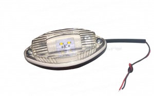 Фонарь боковой габаритный cветодиодный (LED) "лодочка люкс", белый с прокладкой ГФ2-01LED
