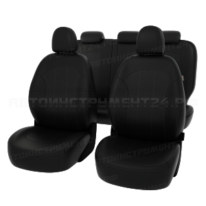 Чехлы Hyundai ix35 2010-2015г черный/отстрочка черная, экокожа "Оригинал"