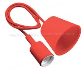 Светильник подвесной MINIO (для ламп Е27, max 60W, IP20, AC220-240V, кабель 1м, красный) GTV OS-MINIOE27-42