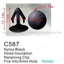 Клипса для крепления внутренней обшивки а/м Хонда пластиковая (100шт/уп.) Forsage клипса F-C587(Honda)