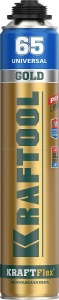 GOLD 65 пена монтажная мелкопористая с увелич. выходом, пистолетная, всесезонная, 850мл, SVS, KRAFTOOL