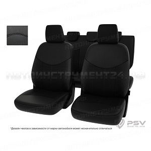 Чехлы Nissan Sentra VII 2012-> черный/отстрочка черная, экокожа "Оригинал"