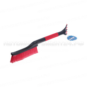 Щетка M-71020RD для снега со скребком и мягкой ручкой 61см BLACK/RED MEGAPOWER /1/36 NEW
