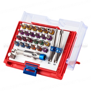 Набор вставок (бит) 1/4";, TORX, HEX, PZ, PH, SLOT, 28 предметов МАСТАК 058-11028C