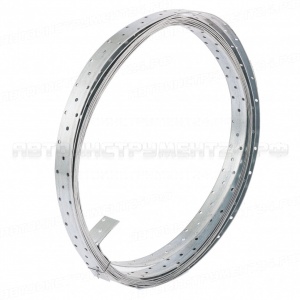 Лента перфорированная монтажная, 2 мм, LM 3см х 10 м, отвер. 4,5-5 мм, цинк, Россия. СИБРТЕХ