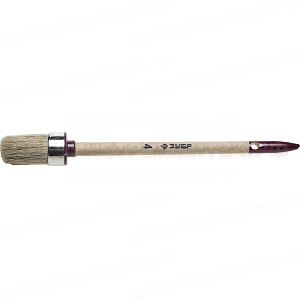 Кисть круглая ЗУБР "УНИВЕРСАЛ - МАСТЕР", светлая щетина, деревянная ручка, №4, 25мм