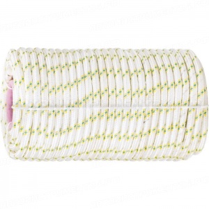 Фал плетёный капрон с сердечником, 16-прядный, 6 мм, бухта 100 м, 650 кгс, Россия. СИБРТЕХ