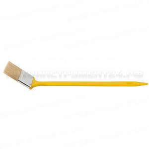 Кисть радиаторная, натуральная светлая щетина, желтая пластиковая ручка 2,5" (63 мм)