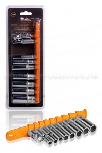 Набор головок торцевых ? дюйма DR шестигранных глубоких 9пр. AIRLINE