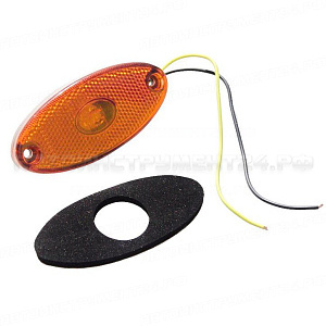 Фонарь габаритный светодиодный (LED) 1501 желтый овальный (250 шт уп)