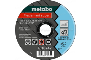 Круг обдирочный нерж Flexiamant S 125x6,0 А36О Metabo