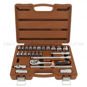 Набор головок торцевых с аксессуарами 1/2"DR, 8-32 мм, 25 предметов