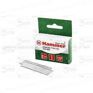 34002 Гвозди для степлера Hammer Flex 215-006 14мм, сечение 1.2мм, T-образные (тип 300), 1000шт. Hammer 215-006