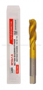 Метчик спиральный маш, однопроходн. №450 ПрофОснастка Эксперт М14,0*1,5 HSS M2 TIN (6542), 1 шт инд пласт бокс