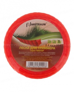Леска для триммера квадратная витая 2.40mm x 15m (Twistop) в блистере UN-TS24B15
