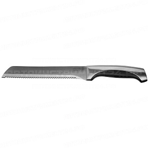 Нож LEGIONER "FERRATA" хлебный, рукоятка с металлическими вставками, лезвие из нержавеющей стали, 200мм
