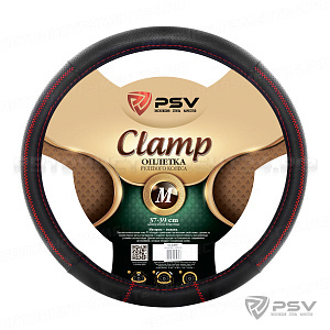Оплётка на руль PSV CLAMP Fiber (Черный/Отстрочка красная) M