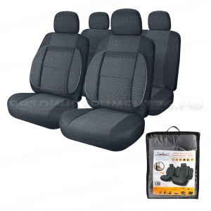 Чехлы для сидений универсальные "MONRO", 11 пред., повыш. комфорт, жаккард, темно-сер. AIRLINE, ACS-UJ-02