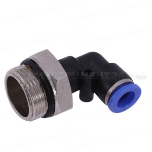 Соединитель тормозных трубок, фитинг пластиковый угловой с наружной резьбой PL-G М22х1,5 D=8мм