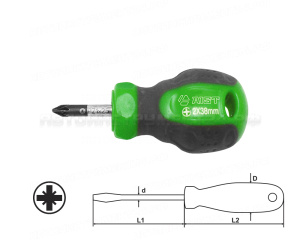 Отвертка крестовая PZ1 38мм, 83060381-X