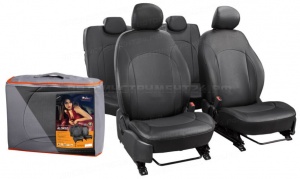 Чехлы для Volkswagen Polo седан (10-14 г.)(16-), "Alonso", 13 пред., задн.спин. 1/3, экокожа перф., черн. AIRLINE, ACCS-A-20