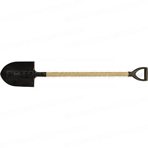 Лопата штыковая с деревянным черенком и V-ручкой 210х280х1245 мм