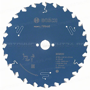 Пильный диск Expert for Wood 180x20x2.6/1.6x24T, 2608644029