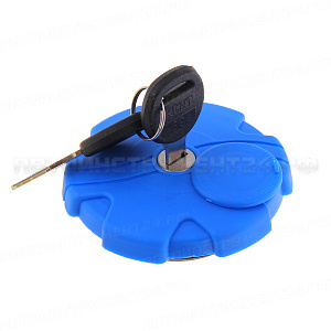 Крышка бензобака пластмассовая D=60мм SCANIA AdBlue с ключом, защитой, пластик, синяя