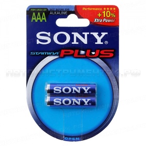 Элемент питания AAA: LR03-BC2 ALKALINE PLUS 1,5V SONY /2/40/120