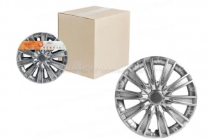 Колпаки колесные 14" "Торнадо", серебристый, карбон, компл. 2 шт. AIRLINE, AWCC-14-06