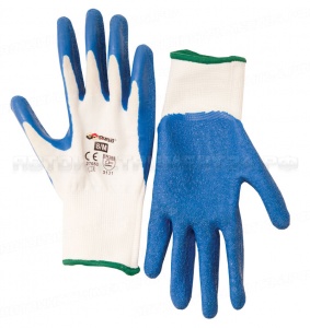 Перчатки полиэстер с латексным риф. покрытием 8/M 27653