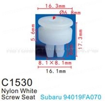 Клипса для крепления внутренней обшивки а/м Субару пластиковая (100шт/уп.) Forsage клипса F-C1530(Subaru)