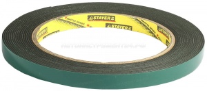 Двухсторонняя клейкая лента на вспененной основе, STAYER Professional 12233-09-05, черная, 9мм х 5м