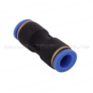 Соединитель тормозных трубок ПВХ, фитинг пластиковый прямой PUC D=9мм