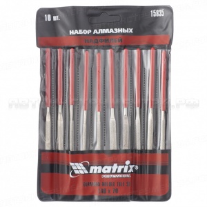 Набор надфилей алмазных 140 х 70 х 3 мм, 10 шт. MATRIX MASTER