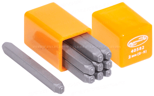 набор клейм цифровых 2мм "АвтоDело" (повышенной твердости) 40582