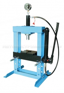 Пресс гидравлический 10т. низкий, с насосом и гидропоршнем с манометром (ход175мм) UNY10003