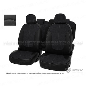 Чехлы VW Jetta VI 2010-> Comfortline черная экокожа + т.серая алькантара "Оригинал"