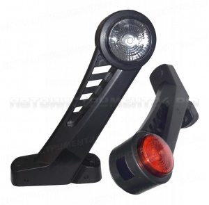 Фонарь габаритный LED красный-прозрачный 180мм 12В/24В (КОМПЛЕКТ)